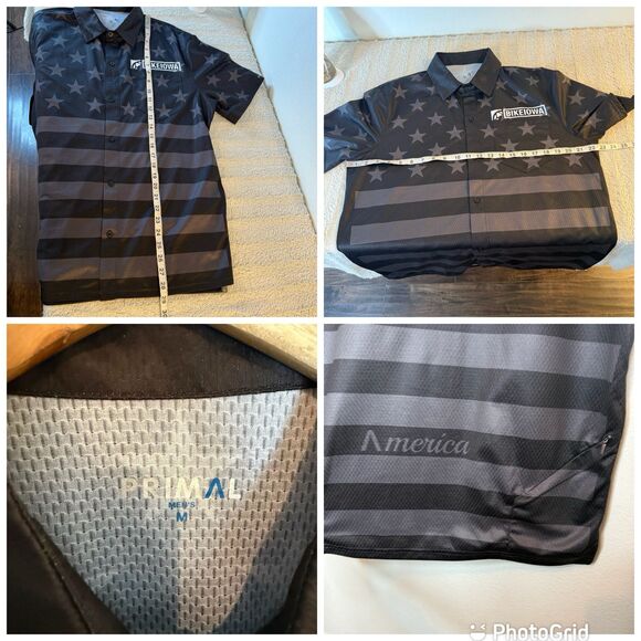 Primal Wear Gray Black Plaid Short Sleeve Cycling Jersey BIKEIOWA Men’s Medium - Picture 6 of 6